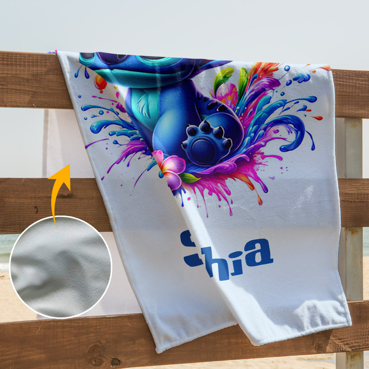 Personalized Ohana Beach Towel Custom Name Gift for Summer Beach Towel GradoCreations