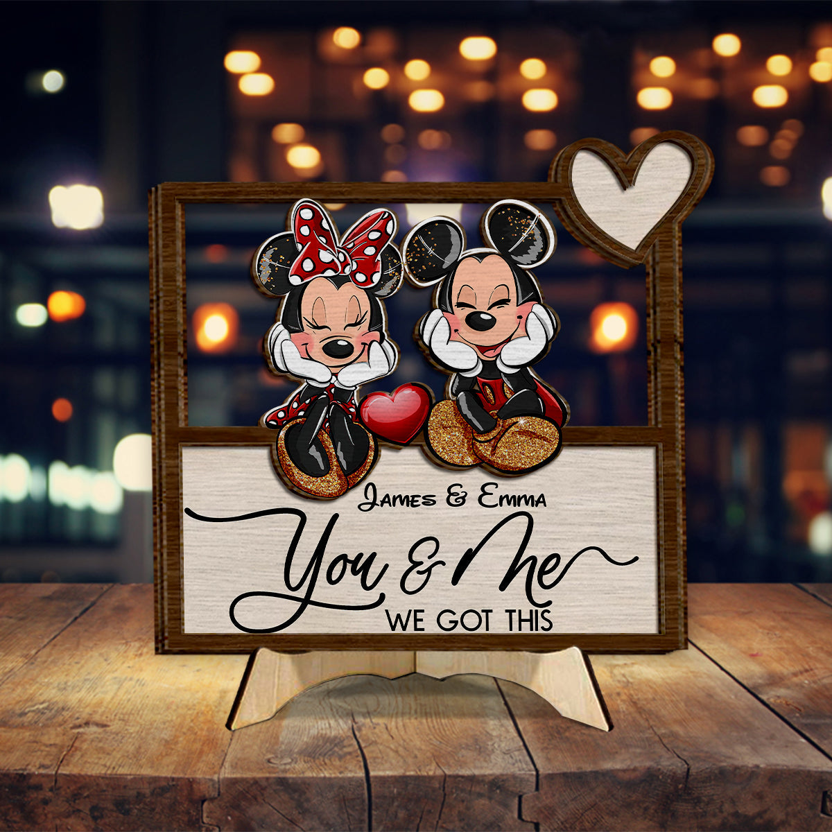Personalized Mickey Mouse Ears Wood Sign Custom Name Gift 2 Layered Wood Sign GradoCreations