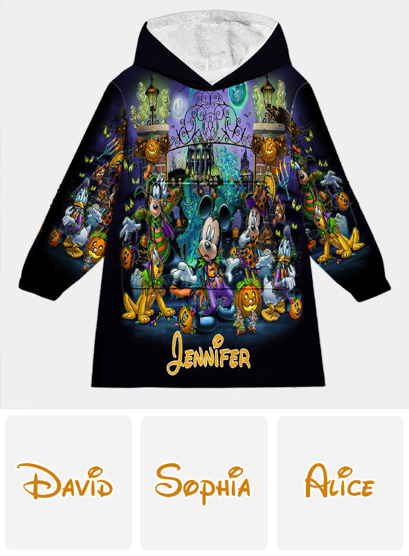 Personalized Halloween Blanket Hoodie Custom Name Gift Blanket Hoodie GradoCreations