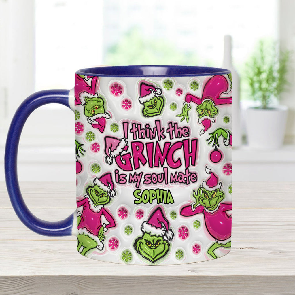 Personalized Grinch Accent Mug Custom Name Christmas Gift Accent Mug GradoCreations