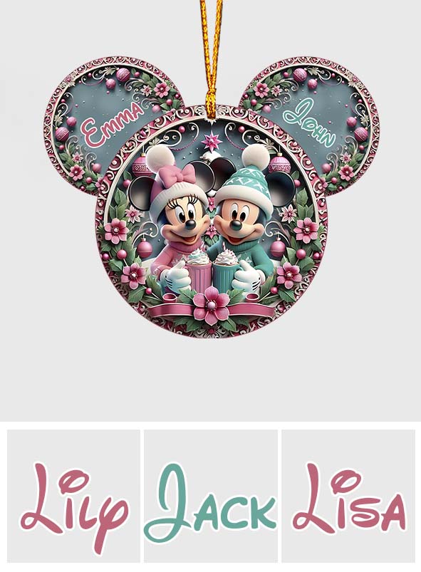 Personalized Mouse Ornament with Custom Names for Christmas Ornament GradoCreations