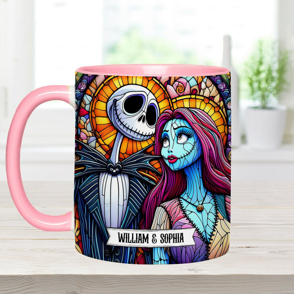 Personalized Jack and Sally Accent Mug Custom Couples Gift Accent Mug GradoCreations