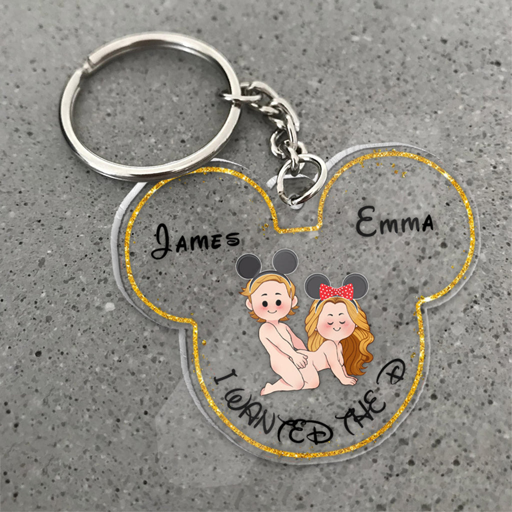 Personalized Acrylic Mouse Ears Keychain Custom Name Gift for Couple One-sided Keychain GradoCreations