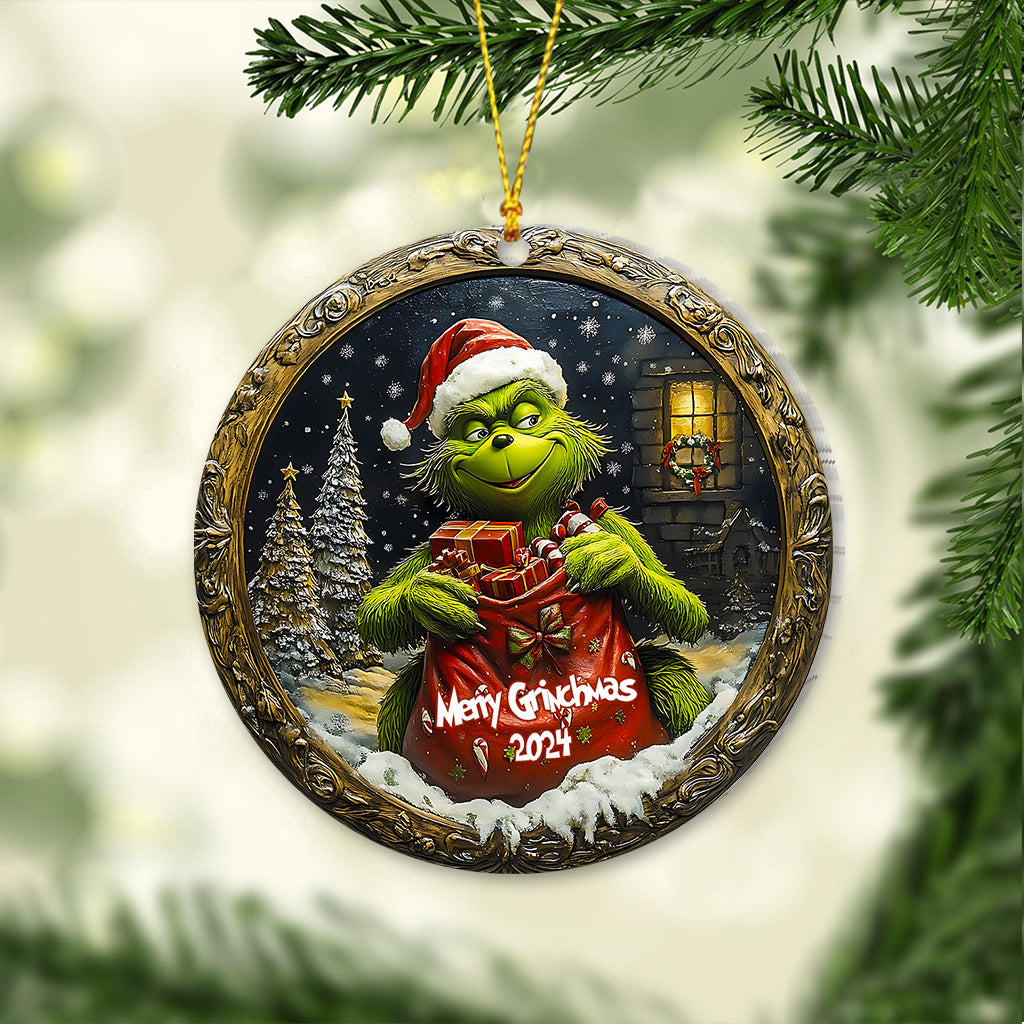 Personalized Grinch Christmas Ornament Custom Name Gift Ornament GradoCreations