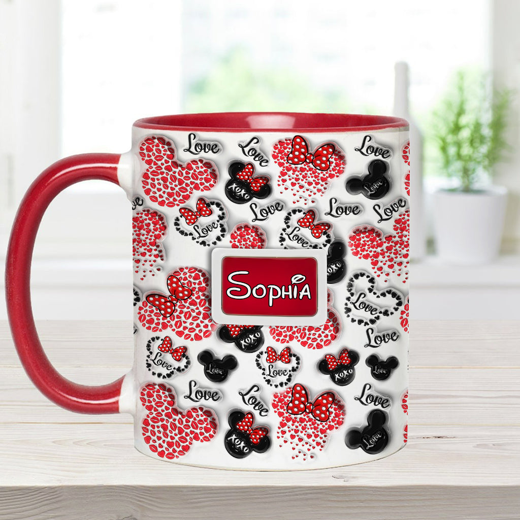 Personalized Mouse Accent Mug Custom Name Gift for Her Accent Mug GradoCreations
