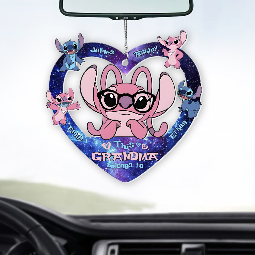 Customizable Grandma Car Ornament Gift for Grandma | Acrylic Heart Design One-sided Car Ornament GradoCreations