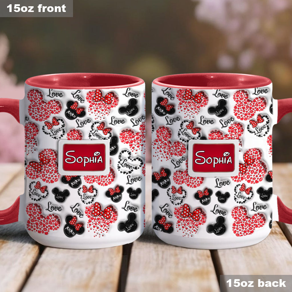 Personalized Mouse Accent Mug Custom Name Gift for Her Accent Mug GradoCreations