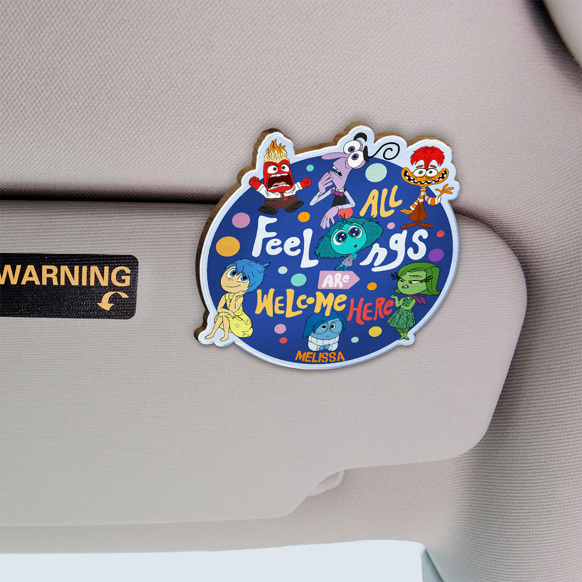 Personalized Shaped Car Visor Clip All Feelings Welcome Gift Shaped Car Visor Clip GradoCreations