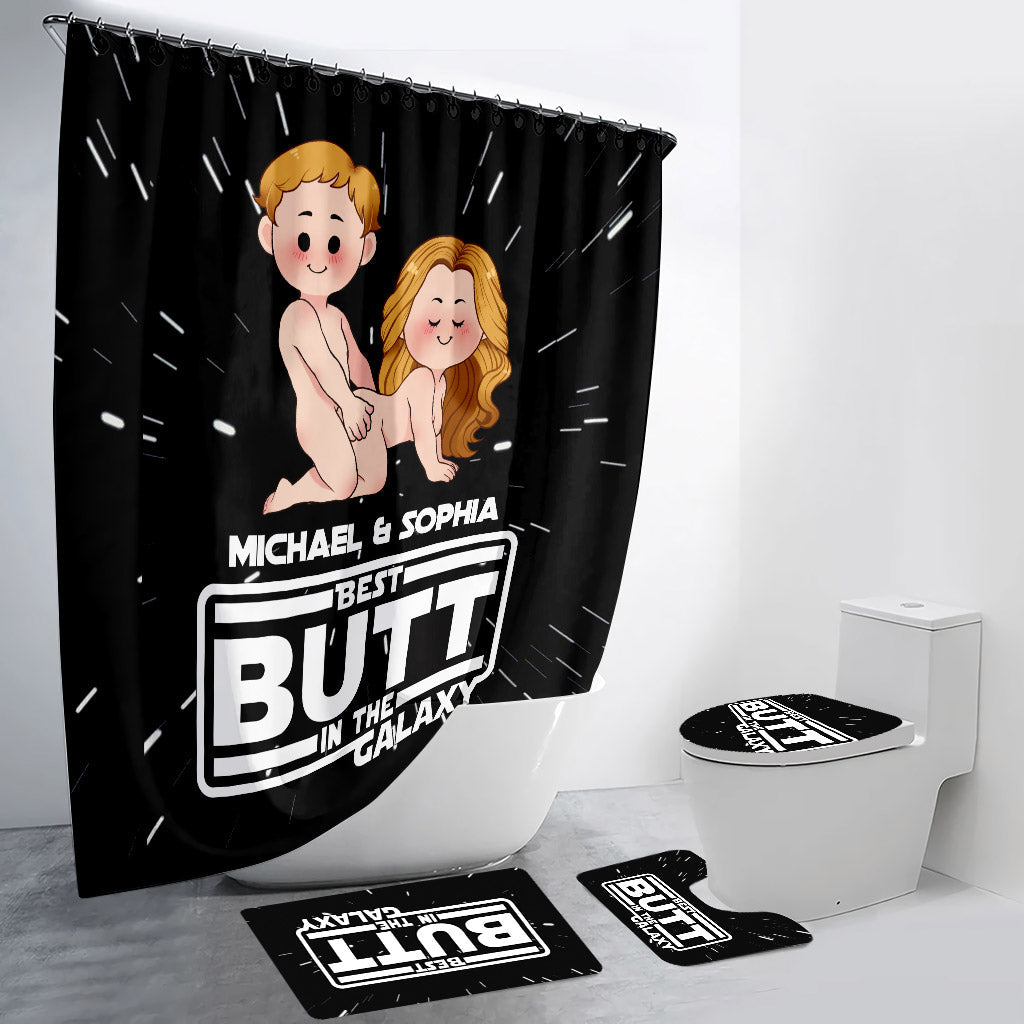 Personalized Bathroom Curtain & Mats Set Custom Name Gift for Couples Bathroom Curtain & Mats Set GradoCreations