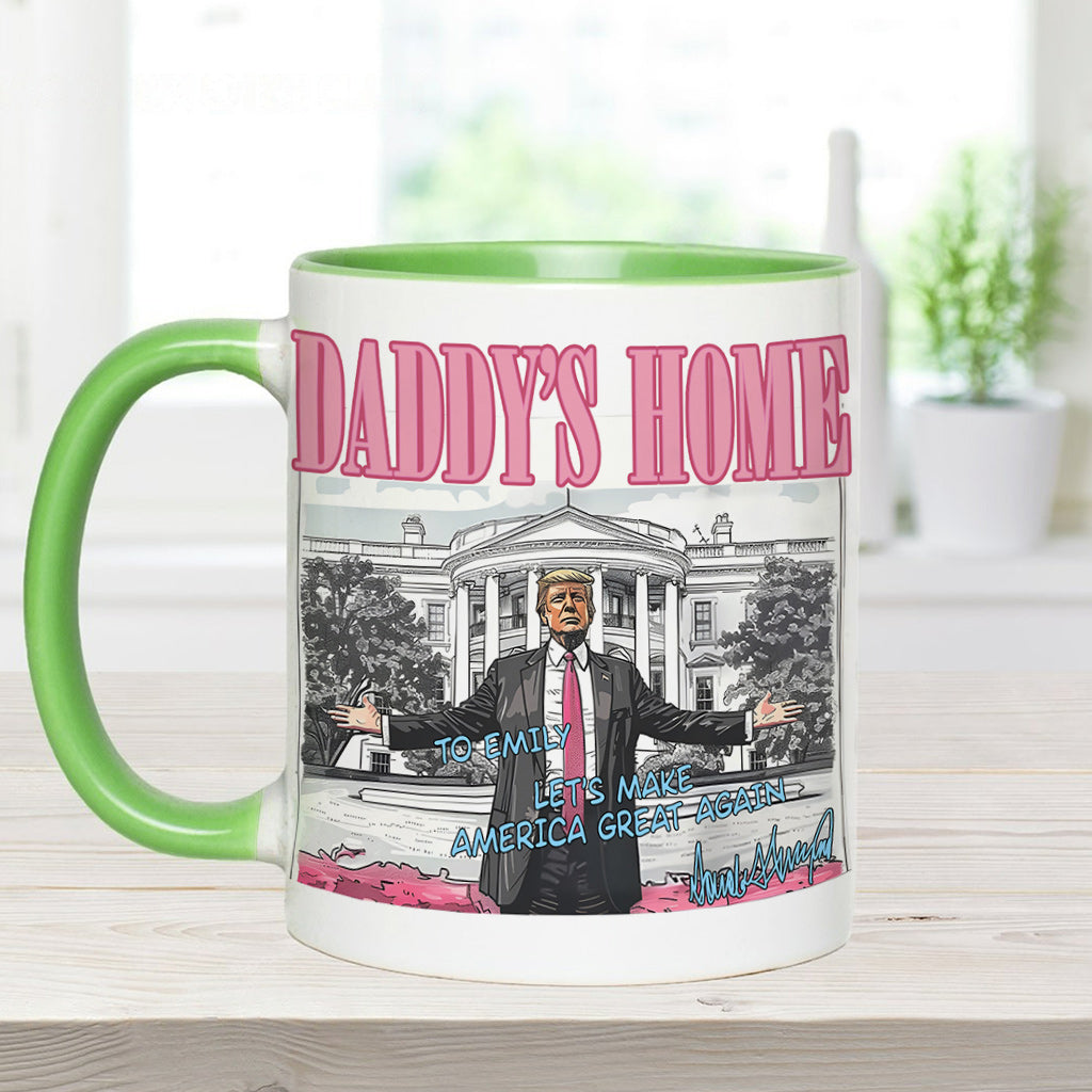 Personalized Two-Tone Accent Mug Custom Name Gift for Dad Accent Mug GradoCreations