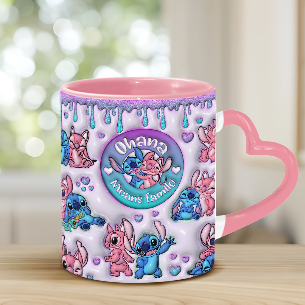 Personalized Heart Handle Mug Ohana Means Family Gift Heart Handle Mug GradoCreations