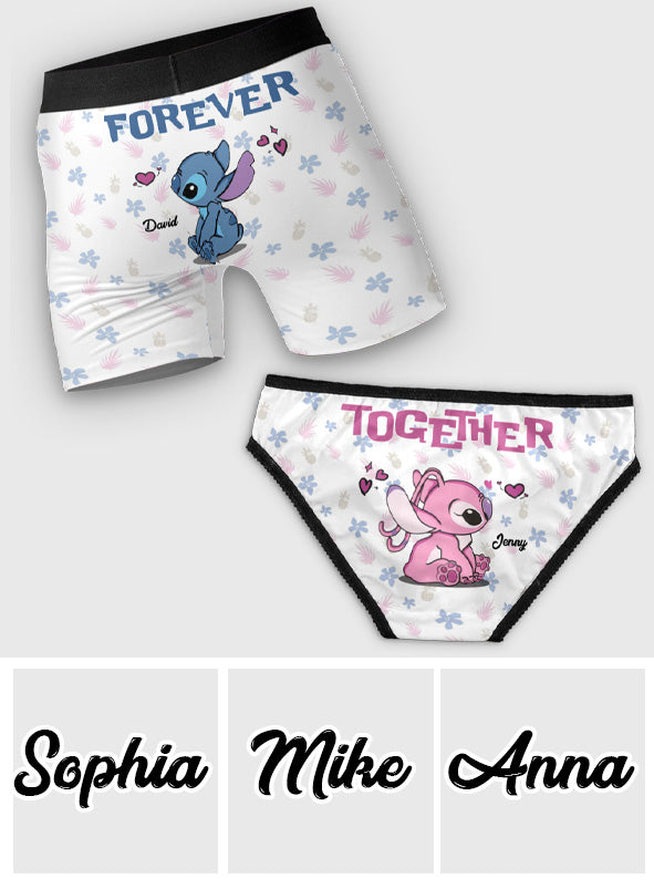 Personalized Lace Border Briefs and Boxer Briefs for Couples | Custom Name Gift Lace Border Women Briefs And Men’s Boxer Briefs GradoCreations