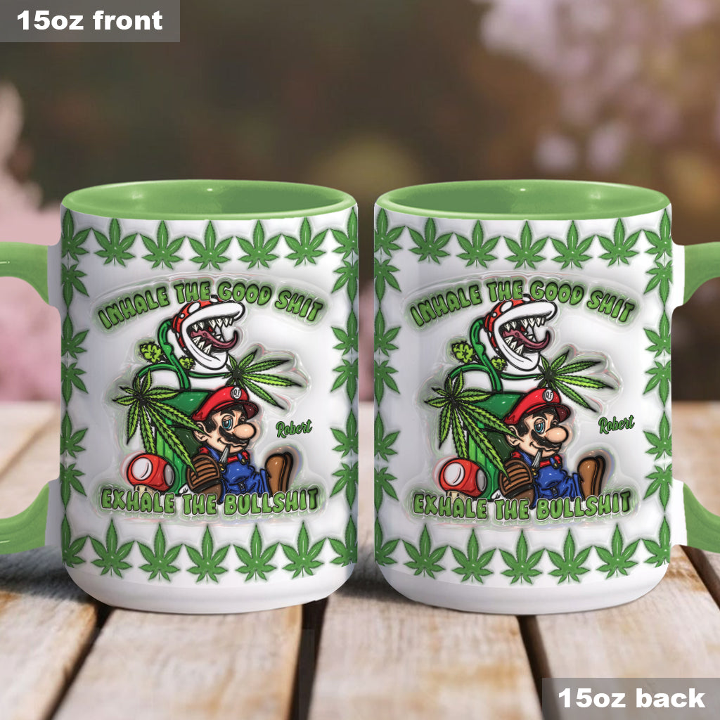 Personalized Weed Accent Mug Inhale the Good Sh*t Gift Accent Mug GradoCreations
