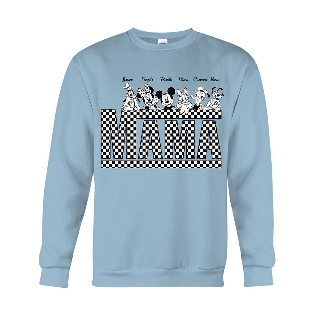 Personalized Vintage Checkered Mouse T-Shirt & Hoodie for Mom and Dad T-shirt & Hoodie GradoCreations