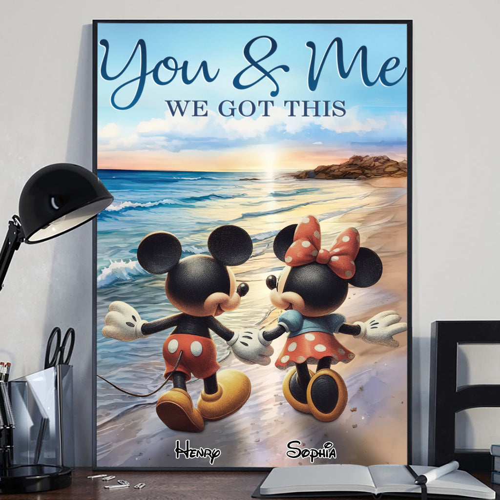 Personalized Mouse Ears Couple Retro Beach Canvas Art Gift Canvas And Poster GradoCreations