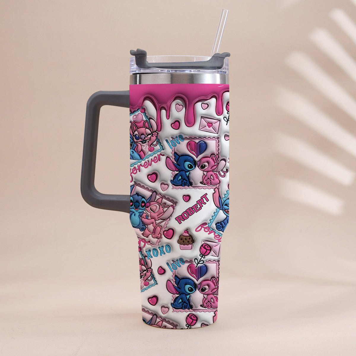 Personalized Ohana Tumbler With Handle Custom Gift for Couples Tumbler With Handle GradoCreations