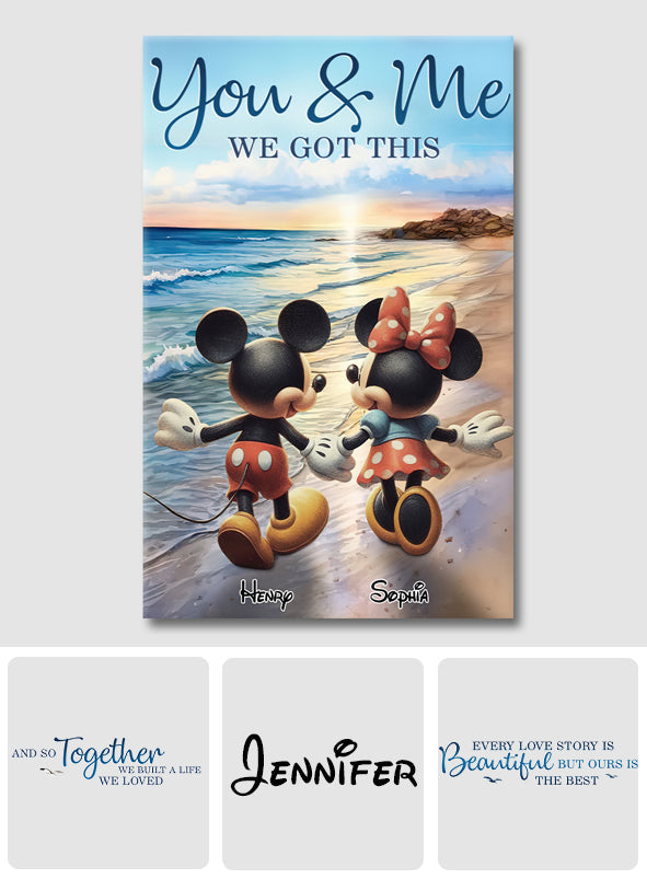 Personalized Mouse Ears Couple Retro Beach Canvas Art Gift Canvas And Poster GradoCreations
