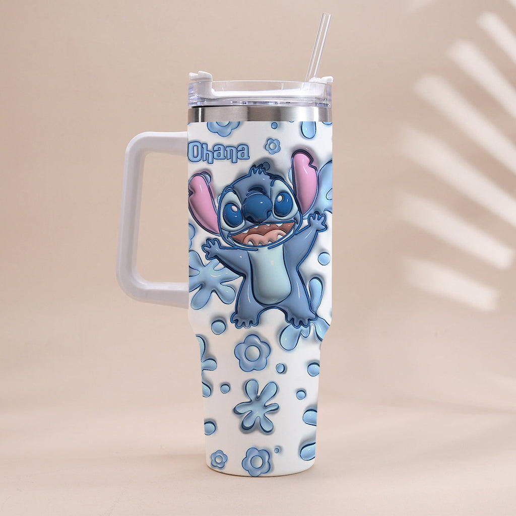 Personalized Ohana Tumbler with Handle Custom Design Gift Tumbler With Handle GradoCreations