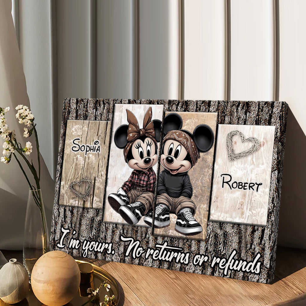 Personalized Mouse Mickey Minnie Canvas Art Gift for Couple Canvas And Poster GradoCreations
