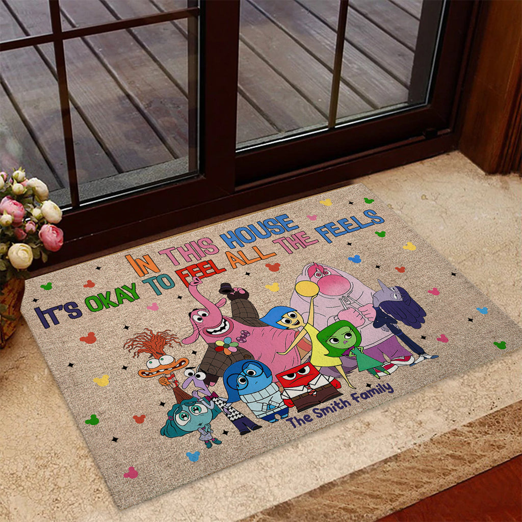 Personalized Doormat 'It's Okay to Feel' Family Gift for Home Doormat GradoCreations