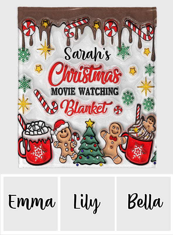 Personalized Christmas Movie Watching Blanket Custom Name Gift Blanket GradoCreations