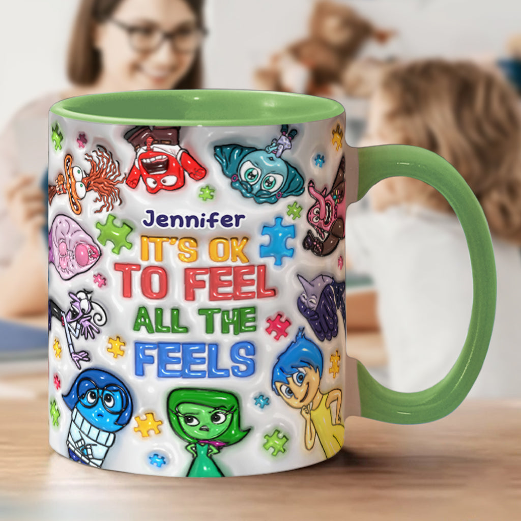 Personalized Autism Awareness Accent Mug for Kids | Custom Name Gift Accent Mug GradoCreations
