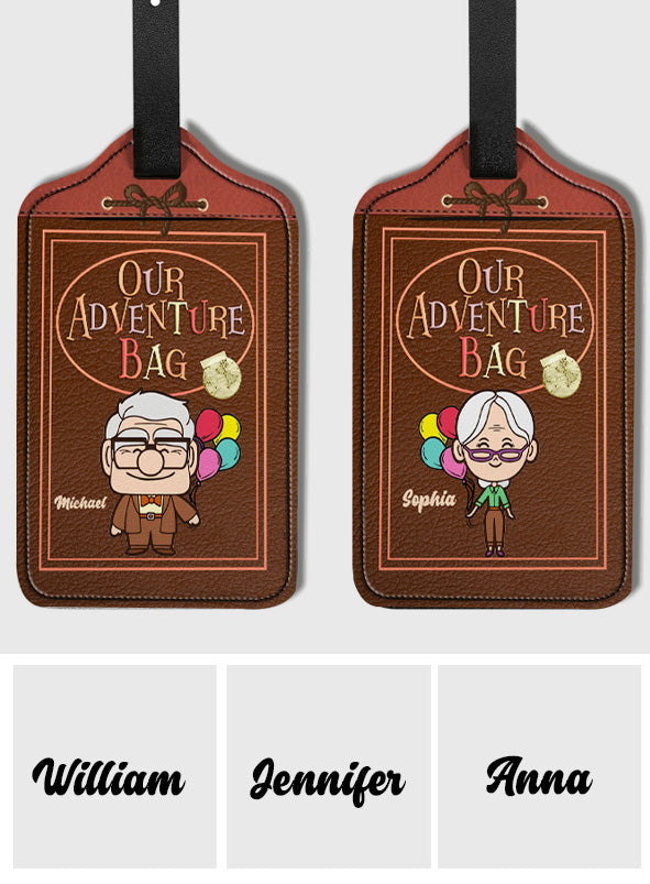 Personalized Leather Luggage Tag Custom Name Adventure Gift Leather Luggage Tag GradoCreations