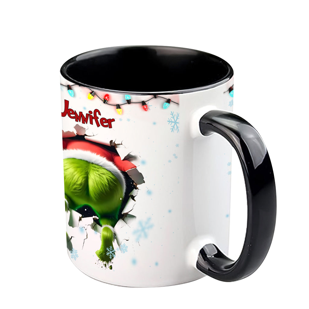 Personalized Merry Grinchmas Accent Mug Custom Name Gift Accent Mug GradoCreations