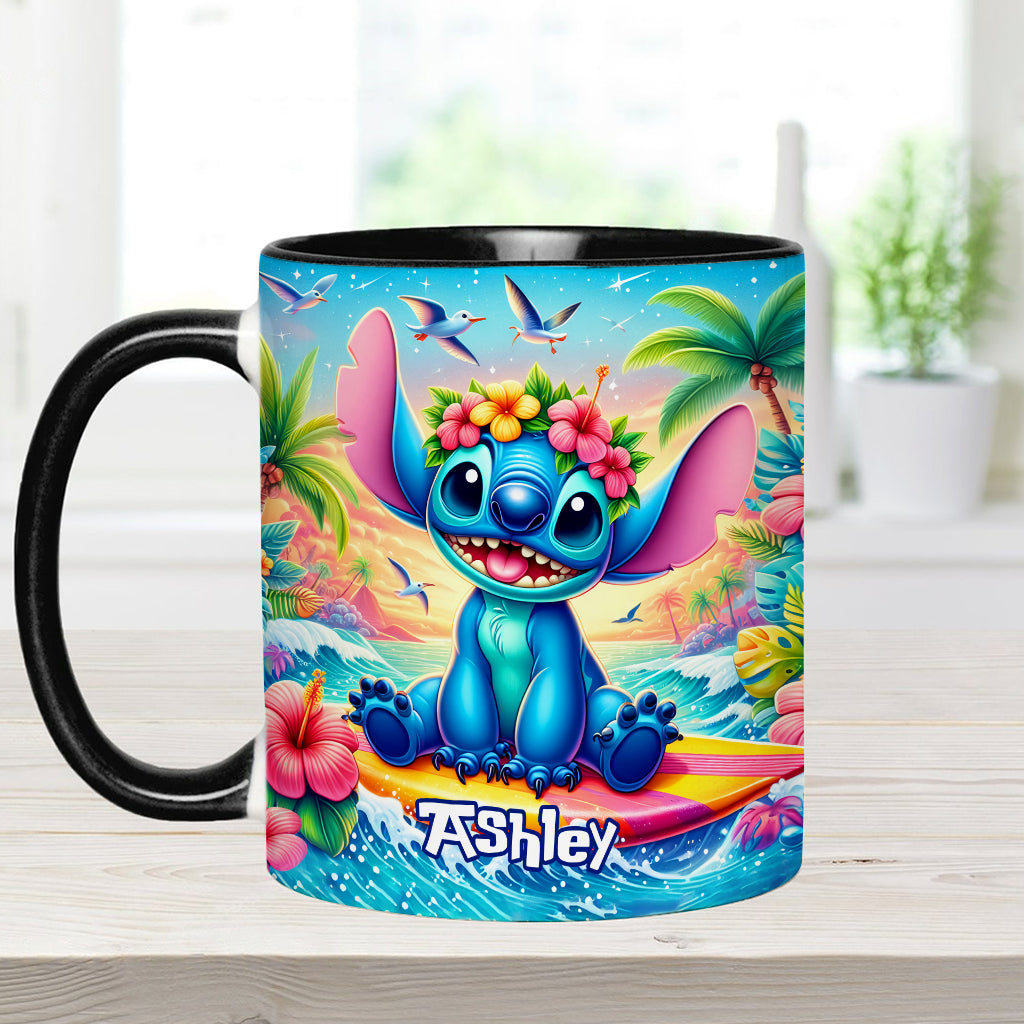 Personalized Ohana Accent Mug Custom Name Tropical Gift Accent Mug GradoCreations