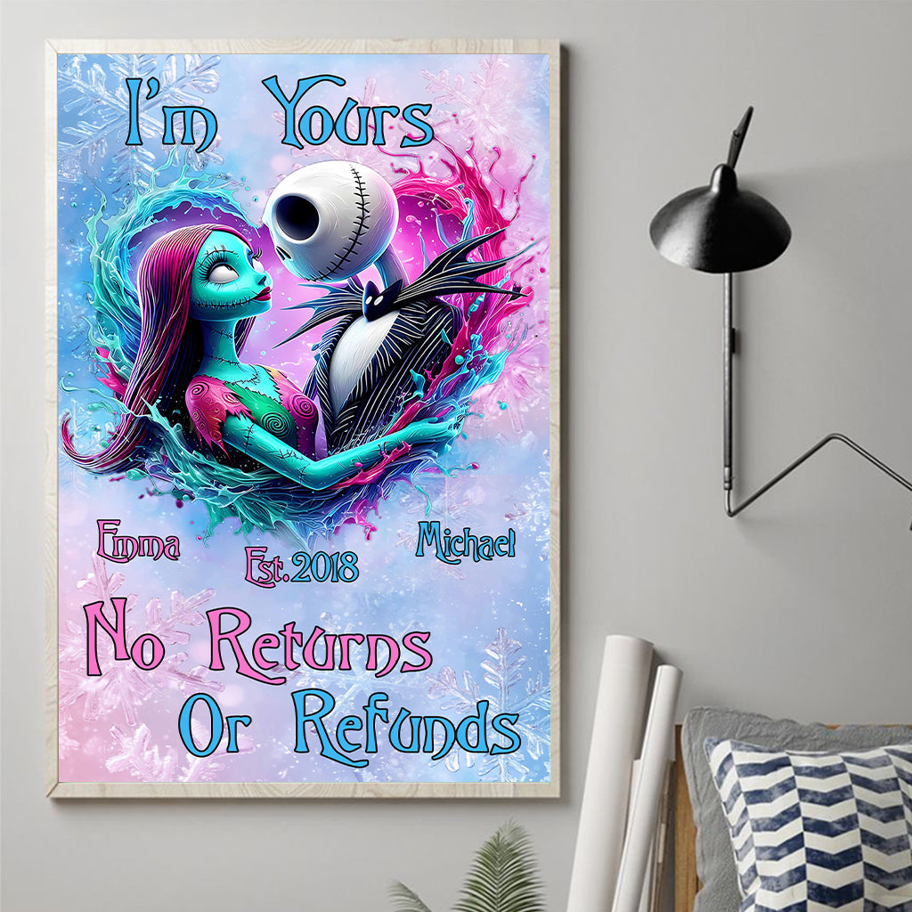 Personalized Nightmare Before Christmas Canvas Print Gift for Couples Canvas And Poster GradoCreations