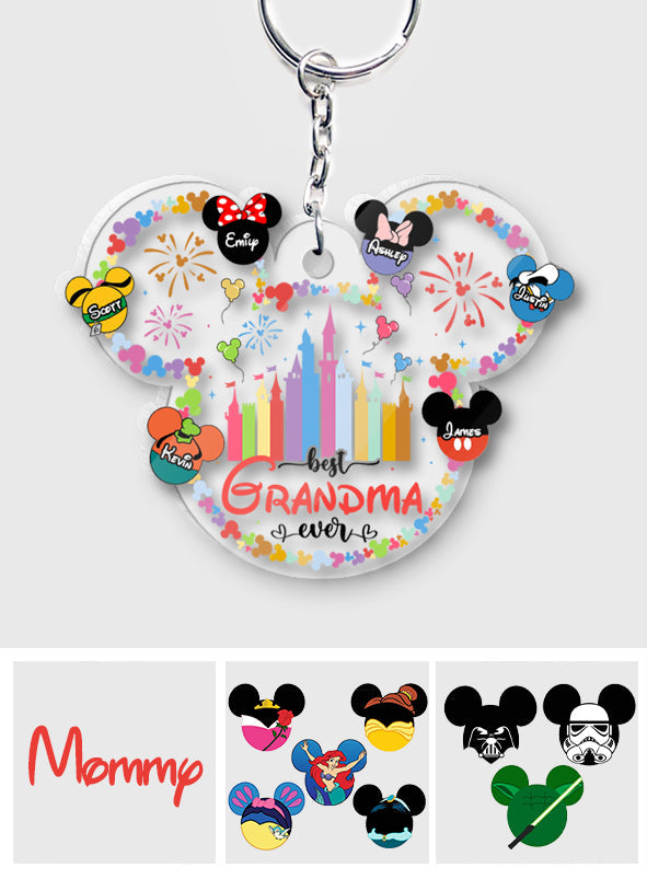 Personalized Best Grandma Ever Acrylic Keychain Gift One-sided Keychain GradoCreations