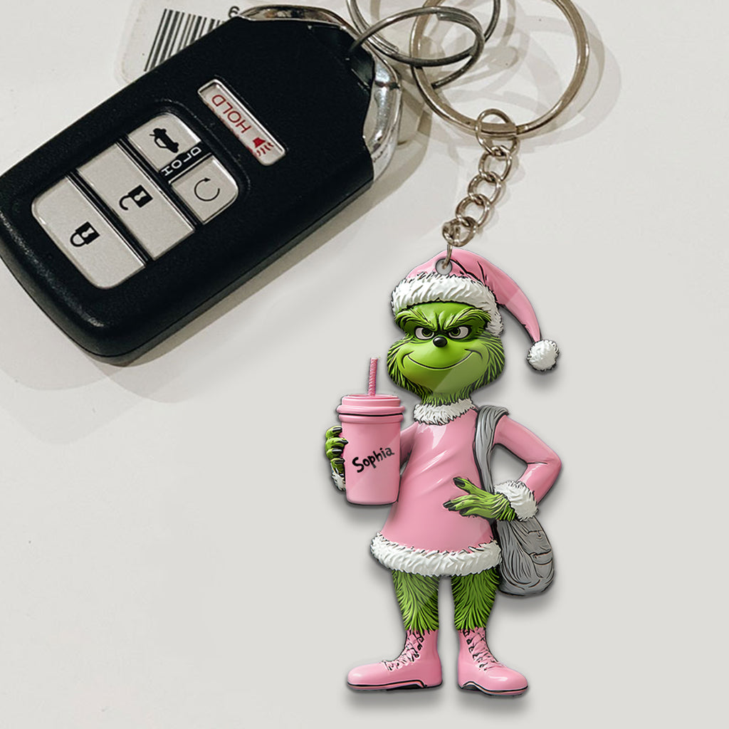 Personalized Grinch Keychain Custom Name Gift for Christmas Keychain GradoCreations