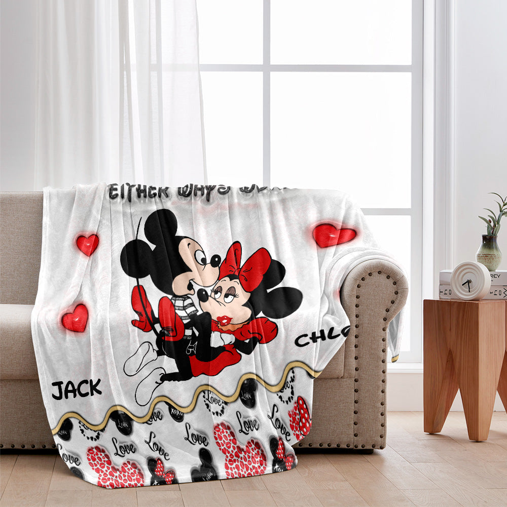 Personalized Mouse Blanket Cute Love Gifts for Couples Blanket GradoCreations