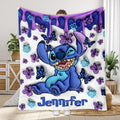 Personalized Purple Ohana Blanket Custom Name Gift for Kids Blanket GradoCreations