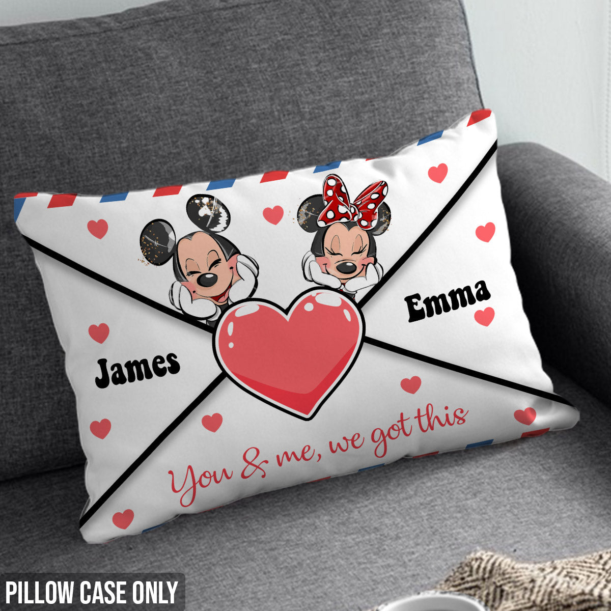 Personalized Love Letter Envelope Rectangular Pillow Cover for Couples Rectangle Pillow Cover GradoCreations