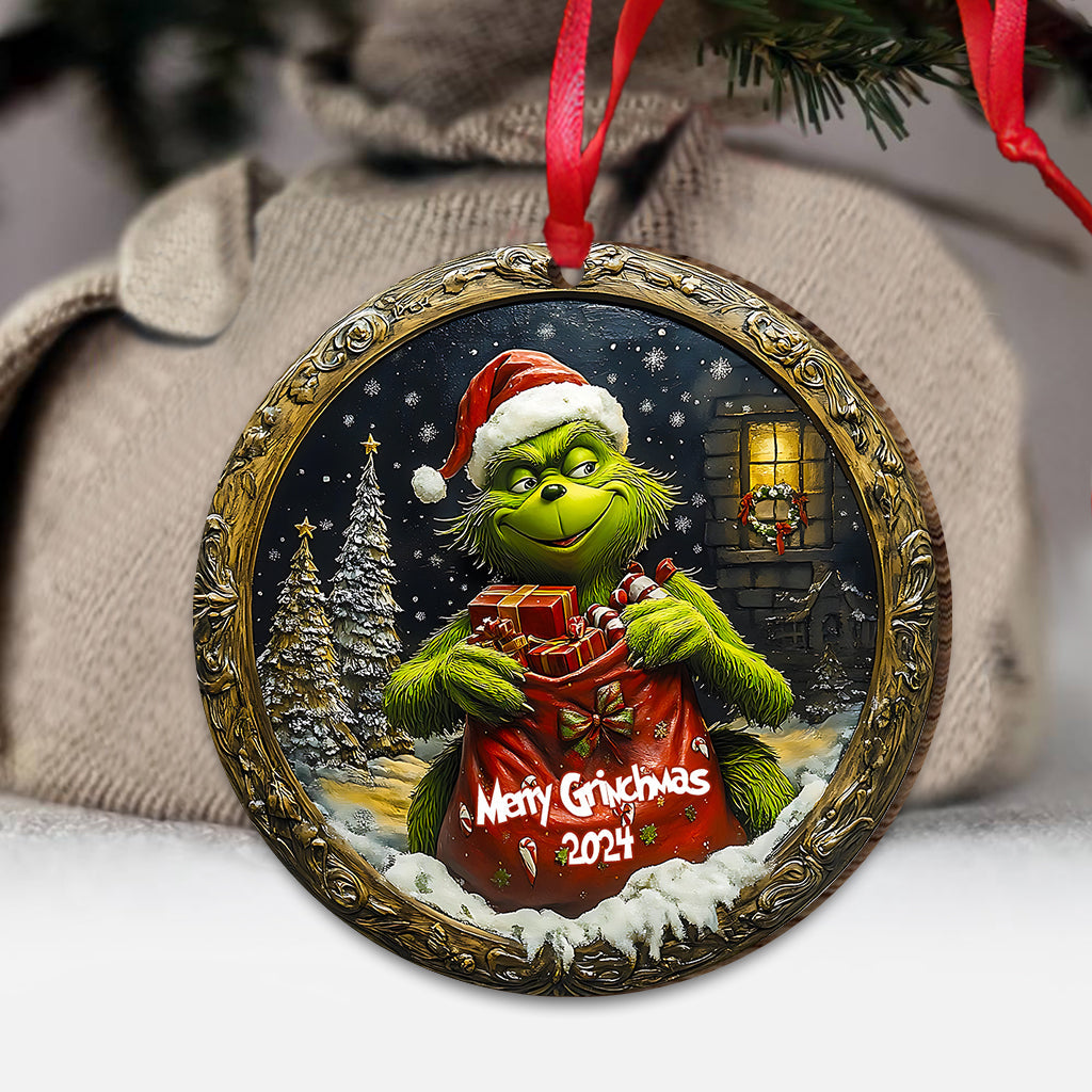 Personalized Grinch Christmas Ornament Custom Name Gift Ornament GradoCreations