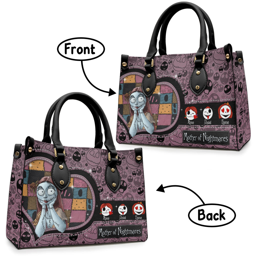 Personalized Nightmare Leather Handbag Custom Name Gift for Mom Leather Handbag GradoCreations