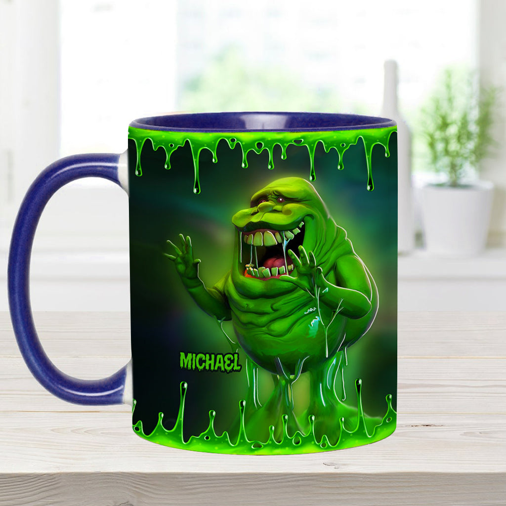 Personalized Green Ghost Accent Mug for Halloween & Birthdays Accent Mug GradoCreations