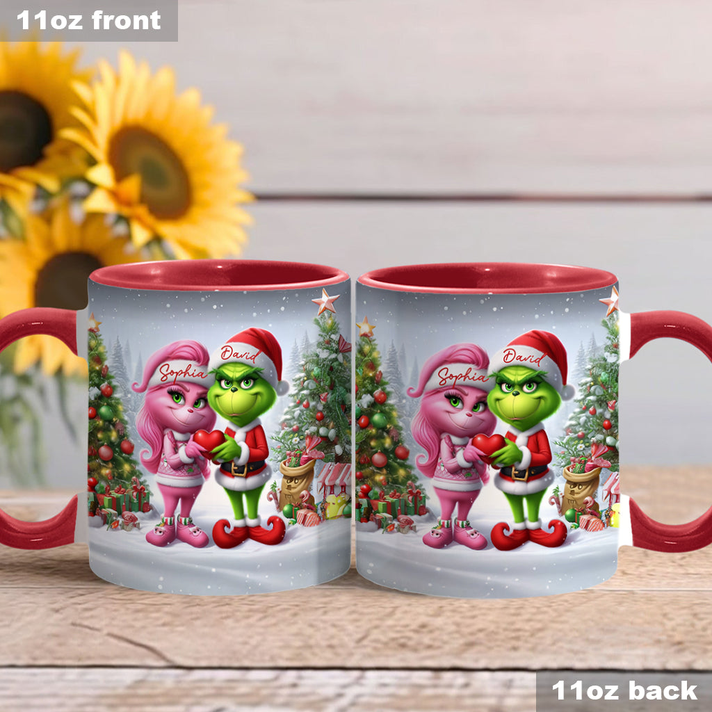 Personalized Merry Grinchmas Accent Mug Custom Name Gift for Christmas Accent Mug GradoCreations