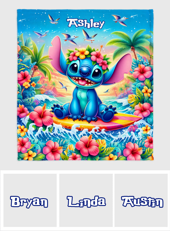Personalized Hawaii Ohana Blanket Custom Name Gift Blanket GradoCreations