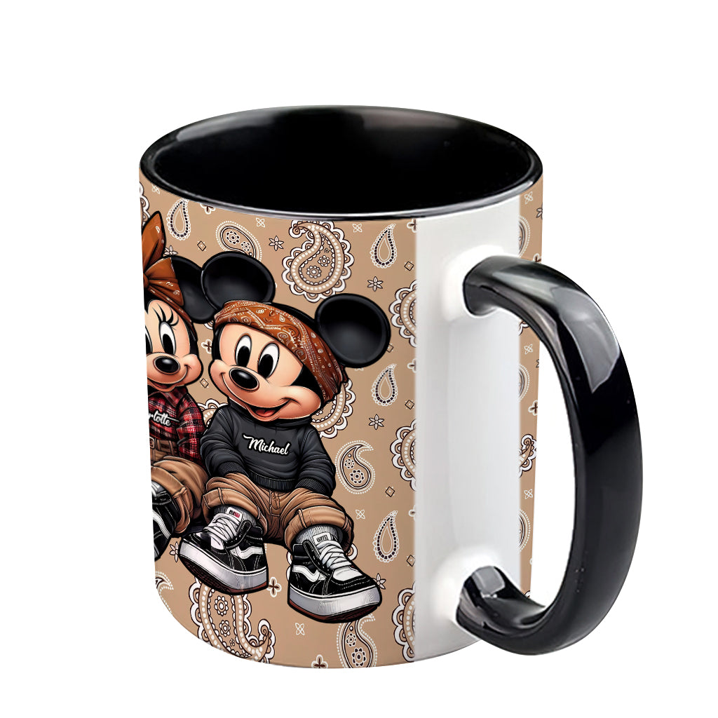 Personalized Mouse Couple Accent Mug Custom Name Gift for Anniversary Accent Mug GradoCreations