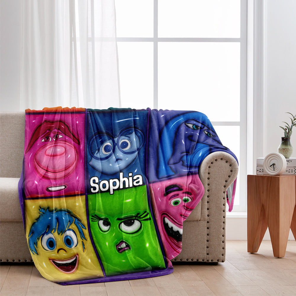 Personalized Flannel Blanket with Emotions Design for Kids Blanket GradoCreations