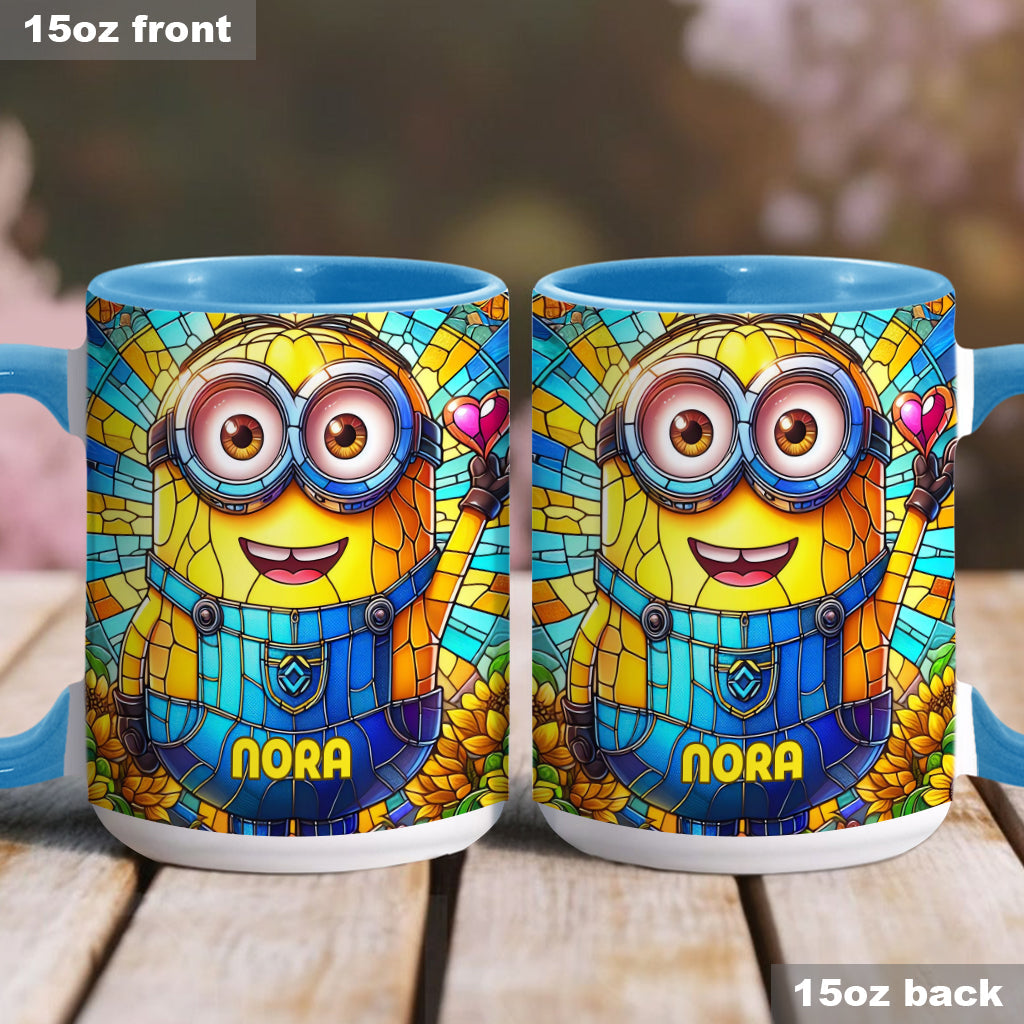 Personalized Minion Accent Mug Custom Name Gift for Kids Accent Mug GradoCreations