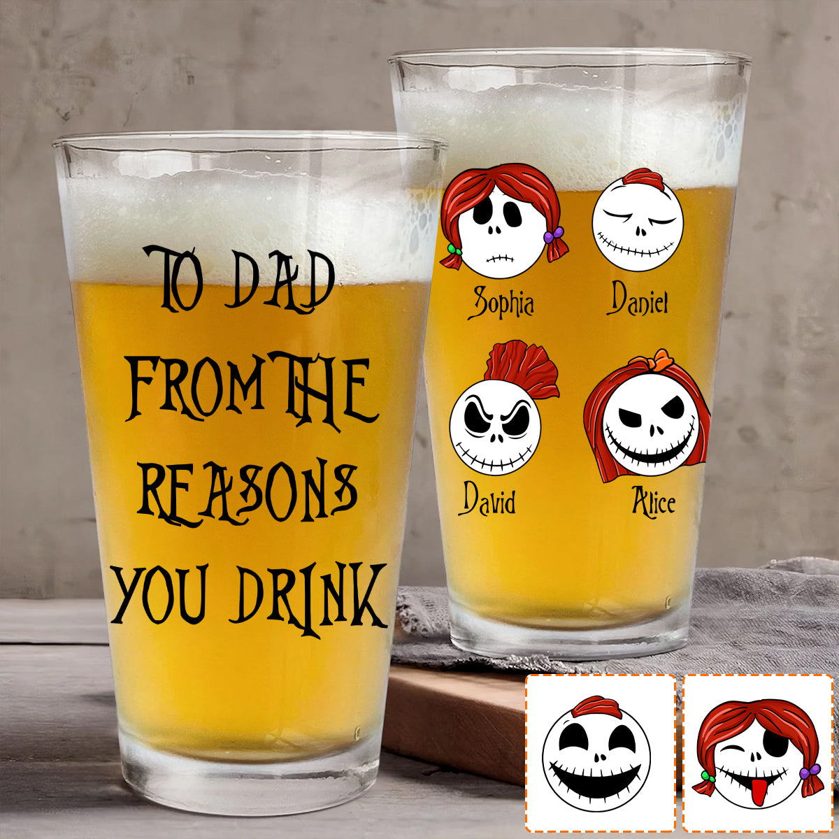 Personalized Beer Glass for Dad Custom Name Gift Idea Beer Glass GradoCreations