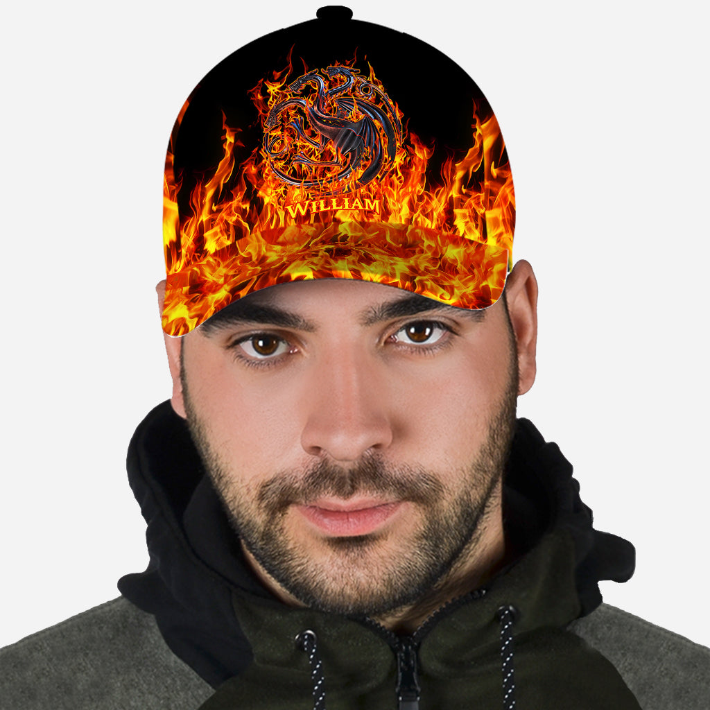 Personalized Fire and Blood Classic Cap Custom Name Gift Classic Cap GradoCreations