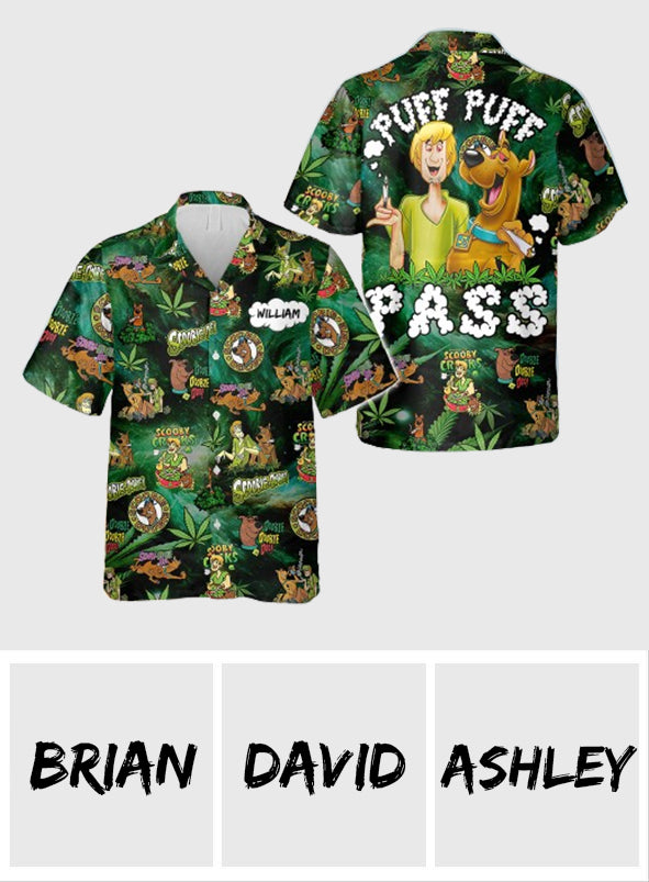 Personalized Puff Puff Pass Hawaiian Shirt Custom Name Gift Hawaiian Shirt GradoCreations
