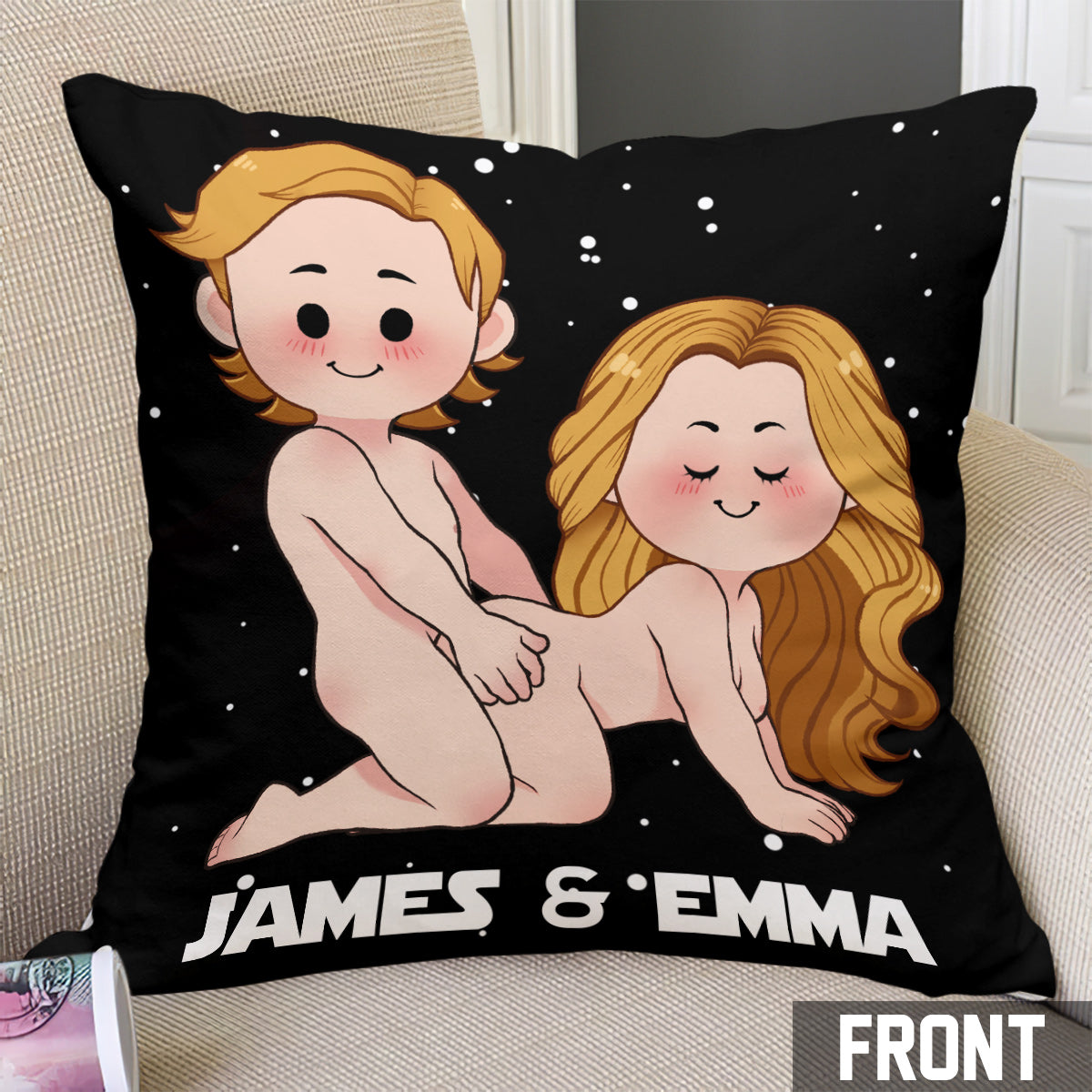Personalized Use The Force Throw Pillow Custom Couple Gift Throw Pillow GradoCreations