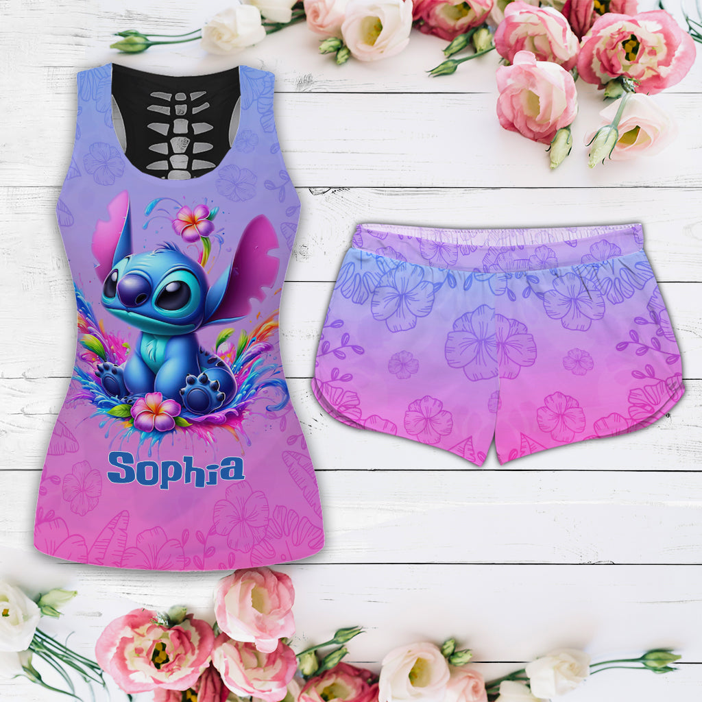 Personalized Ohana Hollow Tank Top & Women Shorts Gift for Kids Hollow Tank Top & Women Shorts GradoCreations