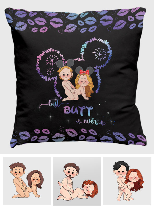 Personalized Best Butt Ever Mouse Ears Throw Pillow for Couples Throw Pillow GradoCreations