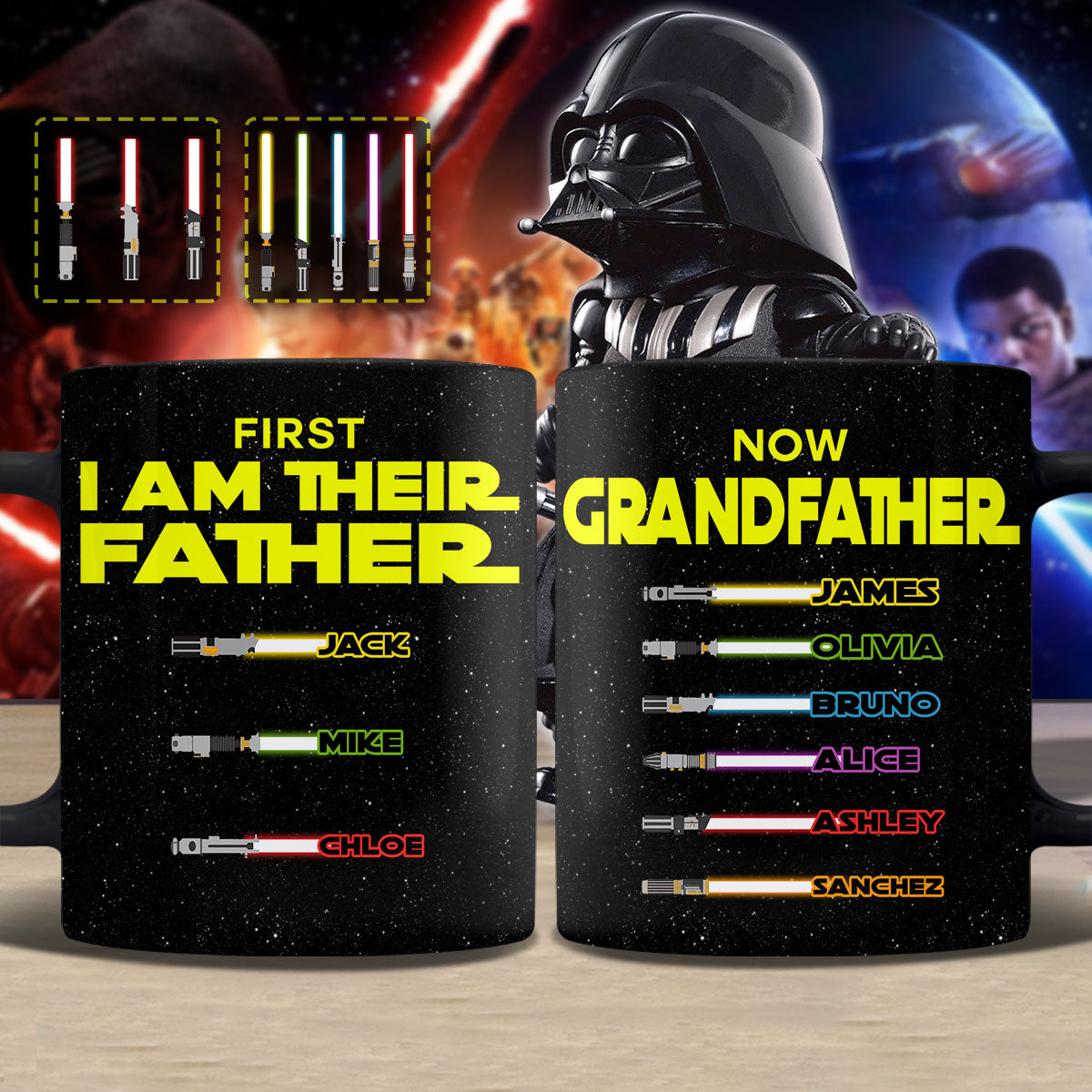 Personalized Star Wars Mug for Grandfathers Custom Name Gift Mug GradoCreations